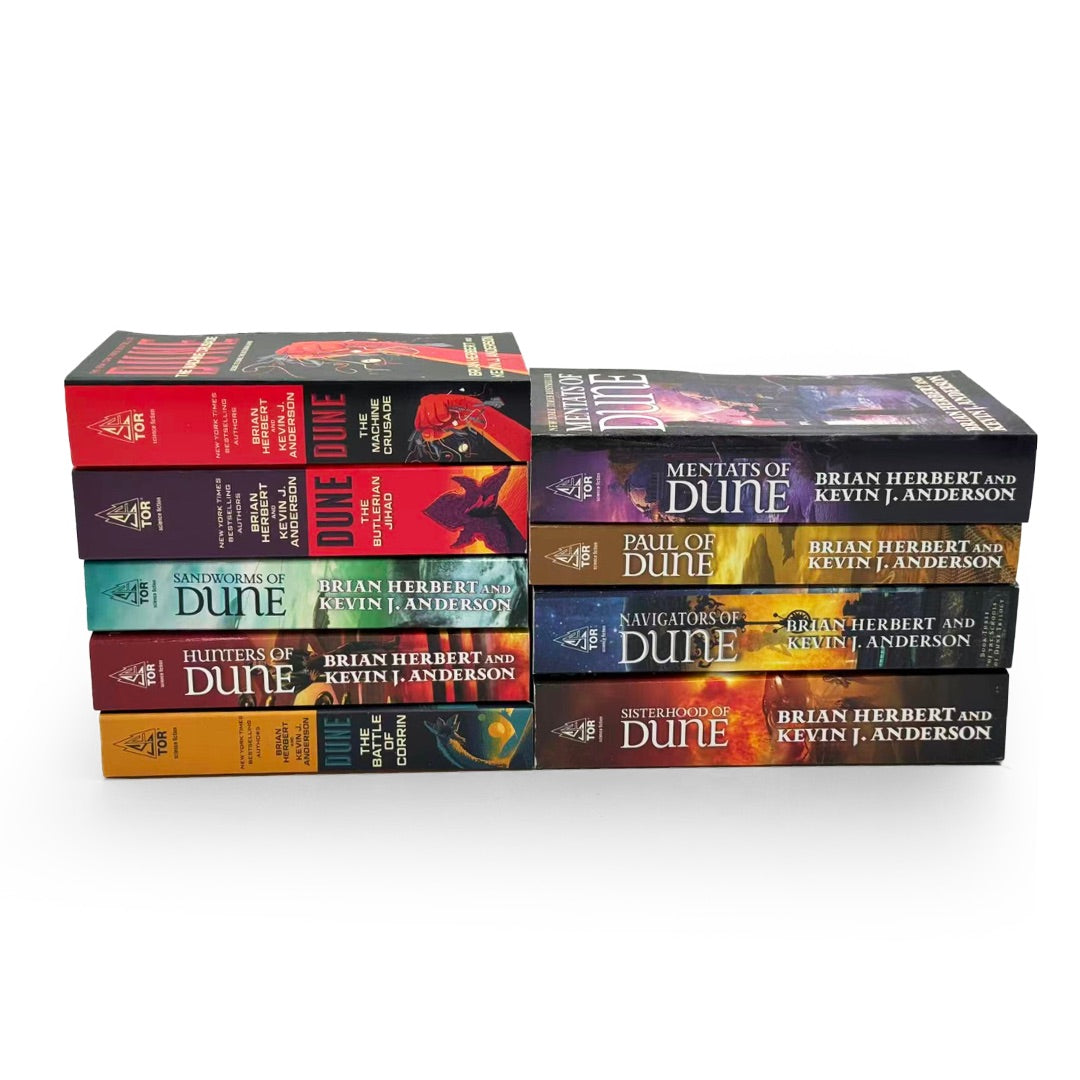 Dune Universe – 9 Book Collection Set (Butlerian Jihad, Machine Crusade, Battle of Corrin, Hunters of Dune, Sandworms of Dune & More)