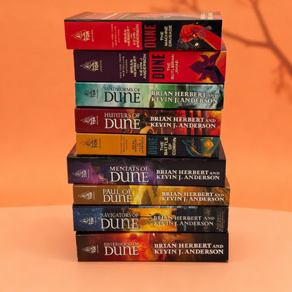 Dune Universe – 9 Book Collection Set (Butlerian Jihad, Machine Crusade, Battle of Corrin, Hunters of Dune, Sandworms of Dune & More)
