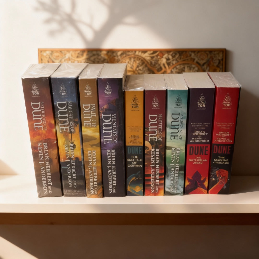 Dune Universe – 9 Book Collection Set (Butlerian Jihad, Machine Crusade, Battle of Corrin, Hunters of Dune, Sandworms of Dune & More)