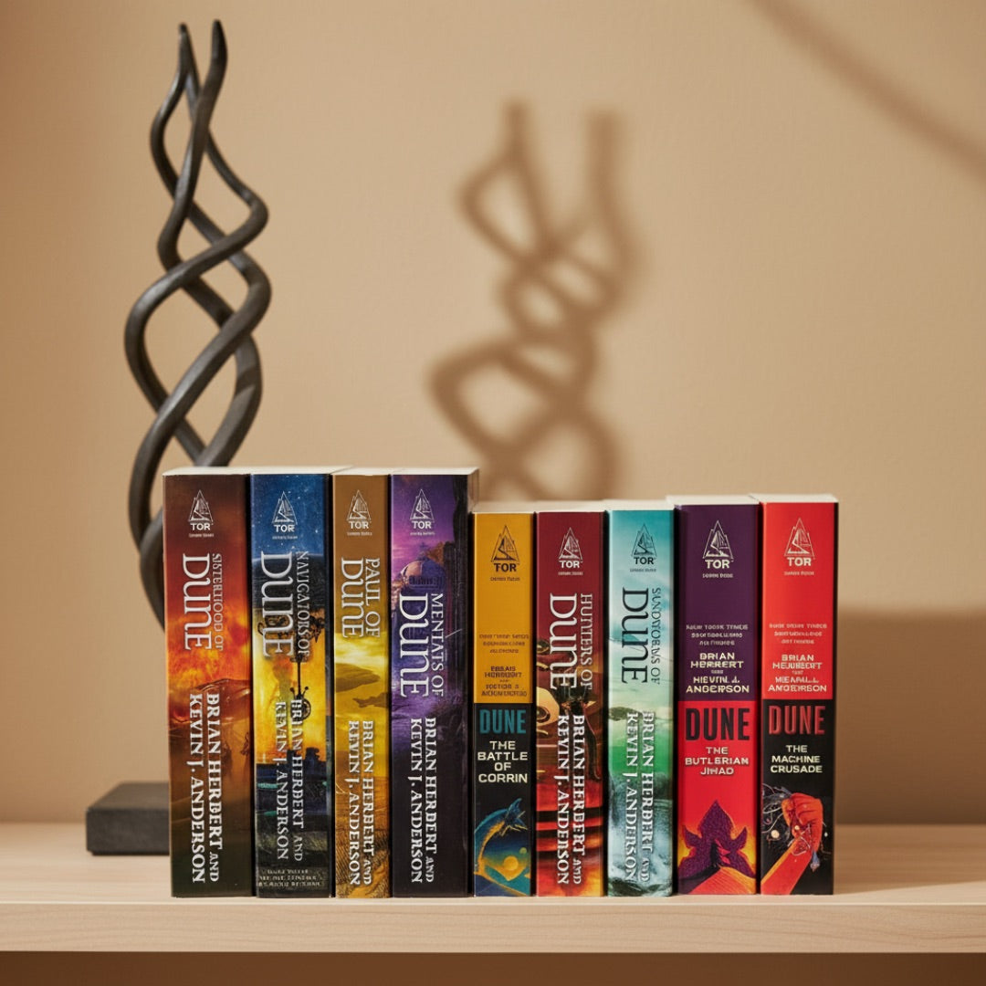 Dune Universe – 9 Book Collection Set (Butlerian Jihad, Machine Crusade, Battle of Corrin, Hunters of Dune, Sandworms of Dune & More)