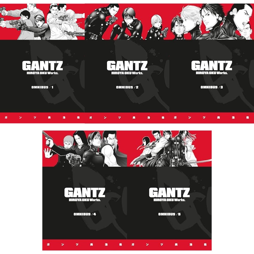 Gantz Omnibus Vol. 1–5 by Hiroya Oku (Complete Manga Collection – Volumes 1–15 Compiled)