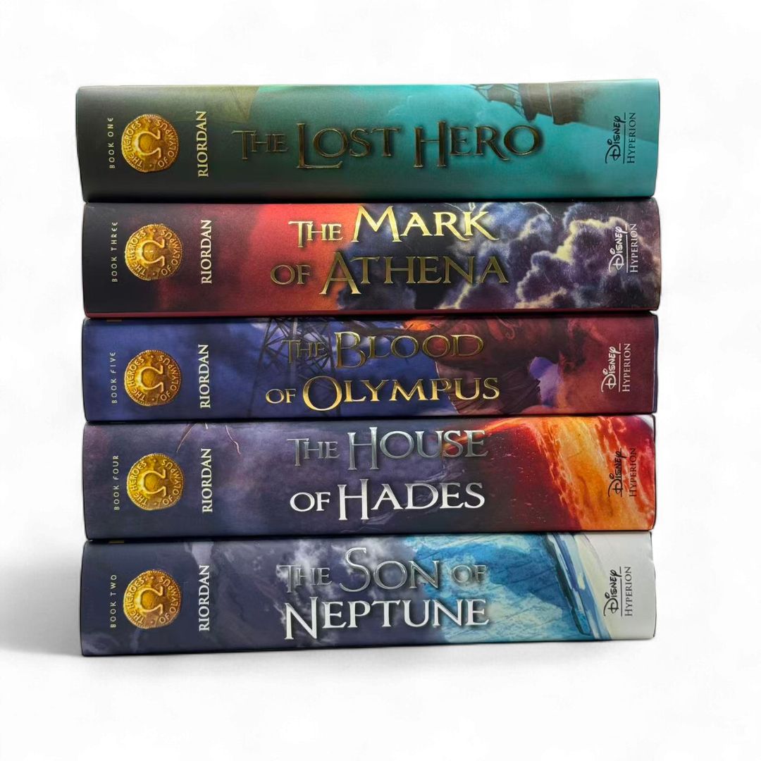 The Heroes of Olympus 5-Book Hardcover Collection by Rick Riordan (Lost Hero, Son of Neptune, Mark of Athena, House of Hades, Blood of Olympus)