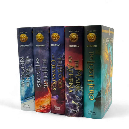 The Heroes of Olympus 5-Book Hardcover Collection by Rick Riordan (Lost Hero, Son of Neptune, Mark of Athena, House of Hades, Blood of Olympus)