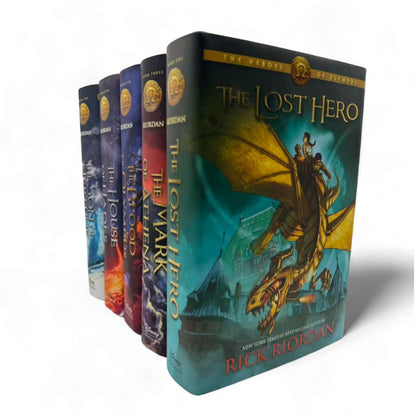 The Heroes of Olympus 5-Book Hardcover Collection by Rick Riordan (Lost Hero, Son of Neptune, Mark of Athena, House of Hades, Blood of Olympus)