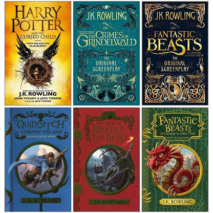 J.K. Rowling (Harry Potter and the Cursed Child Parts One and Two, Fantastic Beasts The Crimes of Grindelwald,The Original Screenplay,Quidditch Through the Ages and more) 6 Books Collection Set