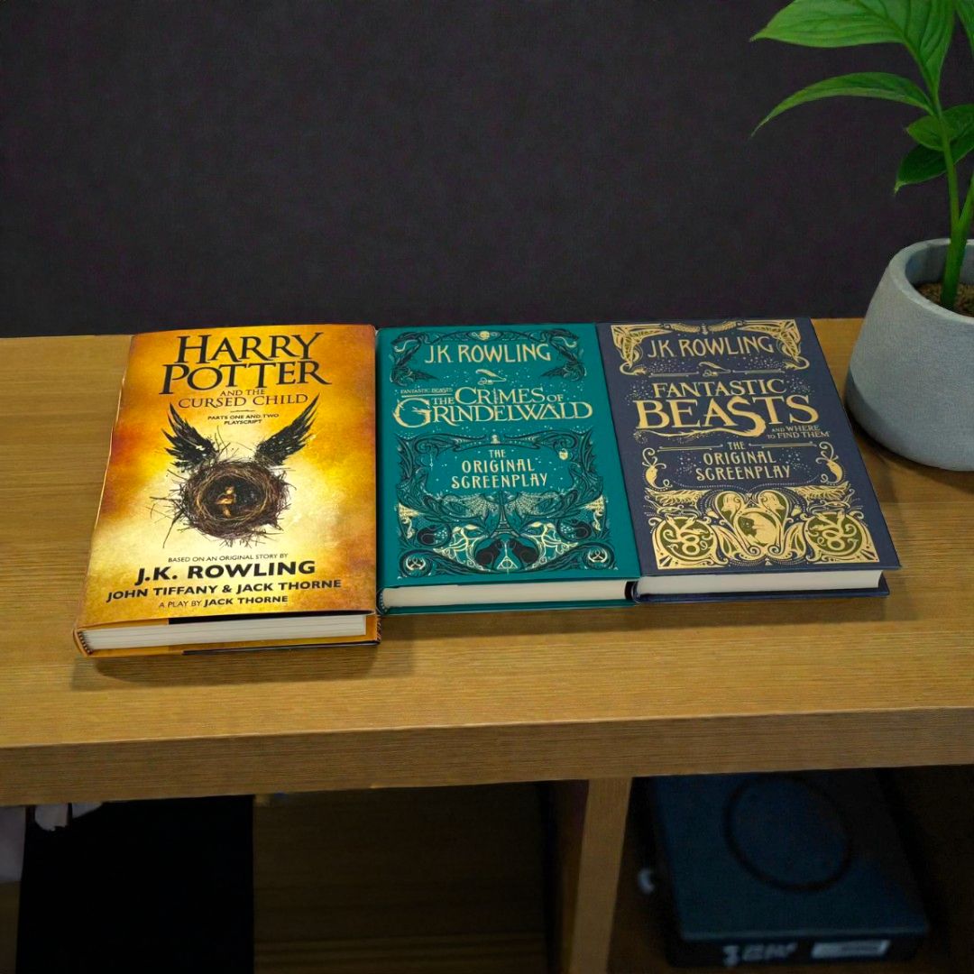 Wizarding World 3-Book Hardcover Collection by J.K. Rowling (Harry Potter and the Cursed Child, Crimes of Grindelwald, Fantastic Beasts)