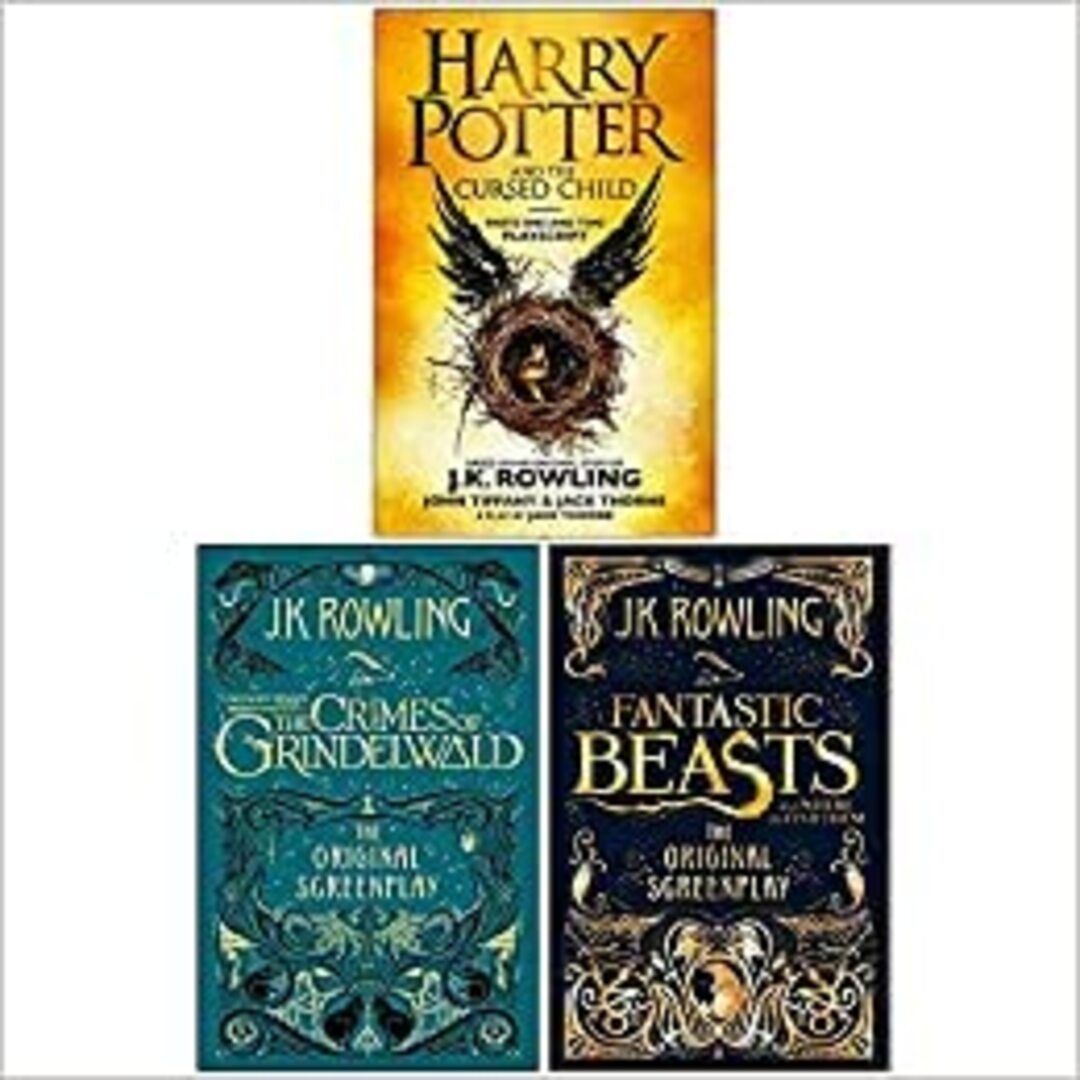Harry Potter and the Cursed Child Parts One and Two, The Crimes of Grindelwald, Fantastic Beasts and Where to Find Them by J.K. Rowling 3 Books Collection Set Hardcover – FEB 2, 2022