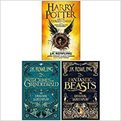 Harry Potter and the Cursed Child Parts One and Two, The Crimes of Grindelwald, Fantastic Beasts and Where to Find Them by J.K. Rowling 3 Books Collection Set Hardcover – FEB 2, 2022