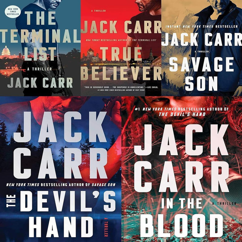 Terminal List A Thriller series 5 books Collection Set (The Terminal List, True Believer, Savage Son, The Devil's Hand, In the Blood) By Jack Carr