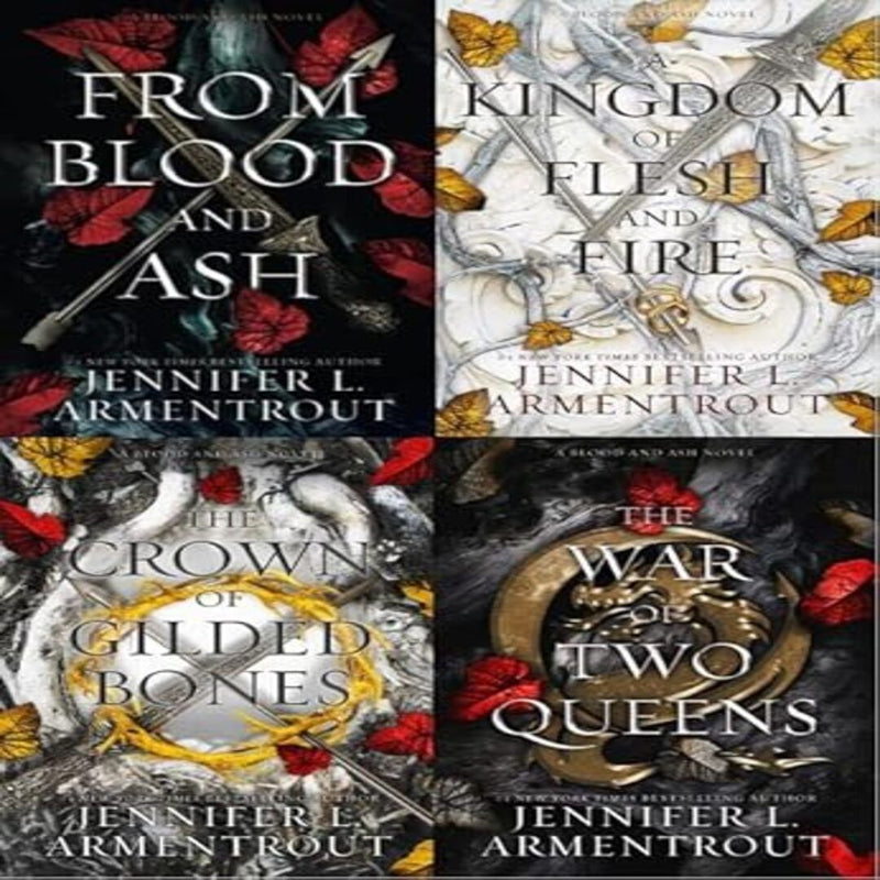 Blood and Ash Complete Series 4-book Collection Set by Jennifer L. Armentrout (From Blood and Ash, A Kingdom of Flesh and Fire, The Crown of Gilded Bones, The War of Two Queens)