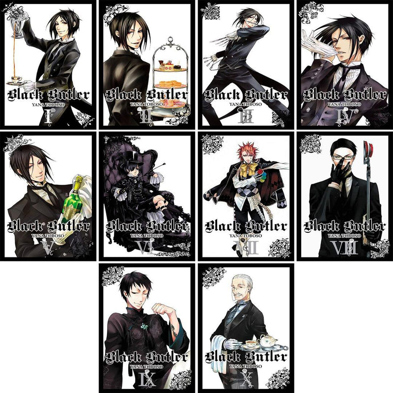 Black Butler Manga Set Vol 1-10 by Yana Toboso + 5 Kokuyo Campus Notebooks of Spy x Family Limited Edition