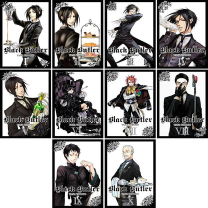 Black Butler Manga Set Vol 1-10 by Yana Toboso + 5 Kokuyo Campus Notebooks of Spy x Family Limited Edition