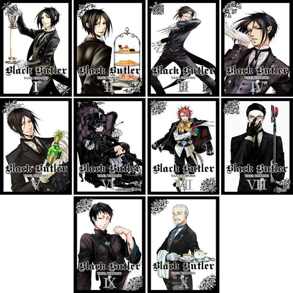 Black Butler Manga Set Vol 1-10 by Yana Toboso + 5 Kokuyo Campus Notebooks of Spy x Family Limited Edition