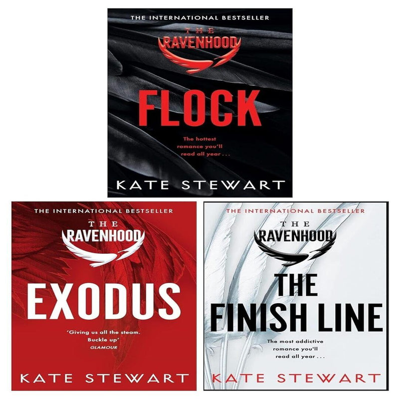 The Ravenhood Flock 3 Books Collection Set By Kate Stewart ( Flock , Exodus , The Finish Line:The Evolution of a King)