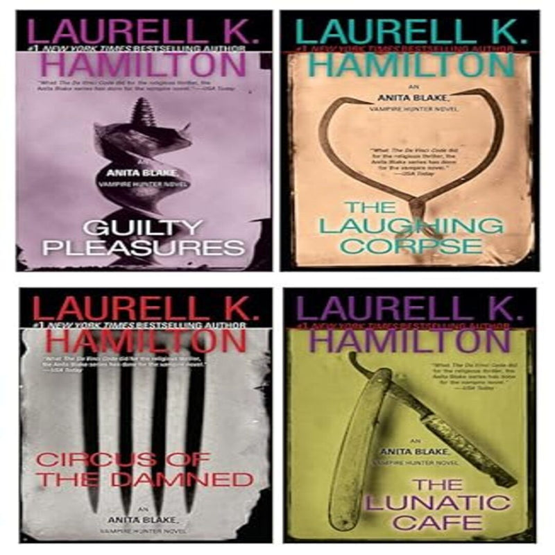 Anita Blake, Vampire Hunter Series 4 Books Set (#1 - #4):Guilty Pleasures, The Laughing Corpse, Circus of the Damned, The Lunatic Cafe