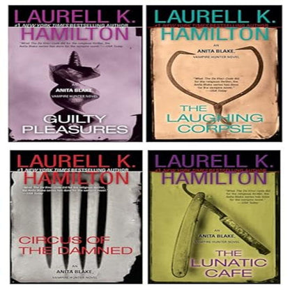 Anita Blake, Vampire Hunter Series 4 Books Set (#1 - #4):Guilty Pleasures, The Laughing Corpse, Circus of the Damned, The Lunatic Cafe