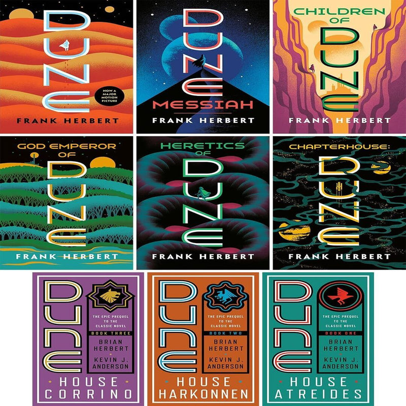 Dune Complete Series and Prelude Series Set, 9 Books (Mass Market Paperbound)