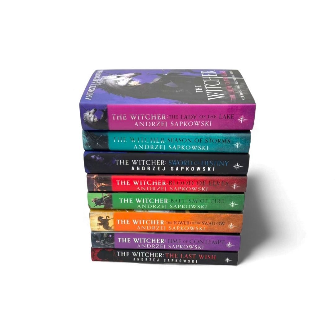 The Witcher Eight-Book Illustrated Collection Set by Andrzej Sapkowski (Complete Fantasy Series)