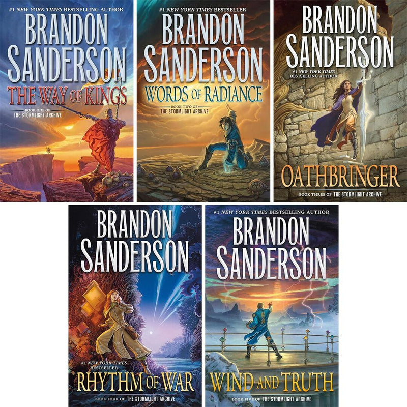 5-Book Stormlight Archive Hardcover Set:The Way of Kings, Words of Radiance, Oathbringer, Rhythm of War, Wind and Truth