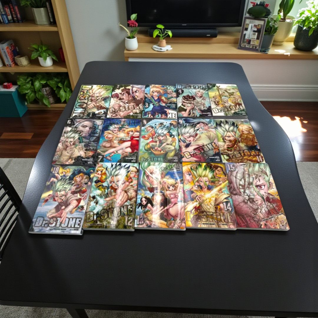 Dr. STONE Manga Set Vol. 1–15 by Riichiro Inagaki & Boichi (Complete Collection)